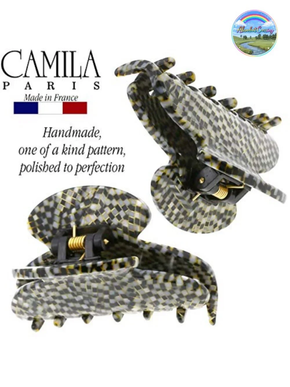 French Opera Small Butterfly Hair Claw Clip Cellulose Acetate Strong Hold No
